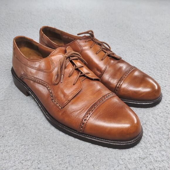 Cable & Co Executive Cap Toe Oxford Dress Shoes Brown Leather Lace Up Mens 11 D - Picture 2 of 16